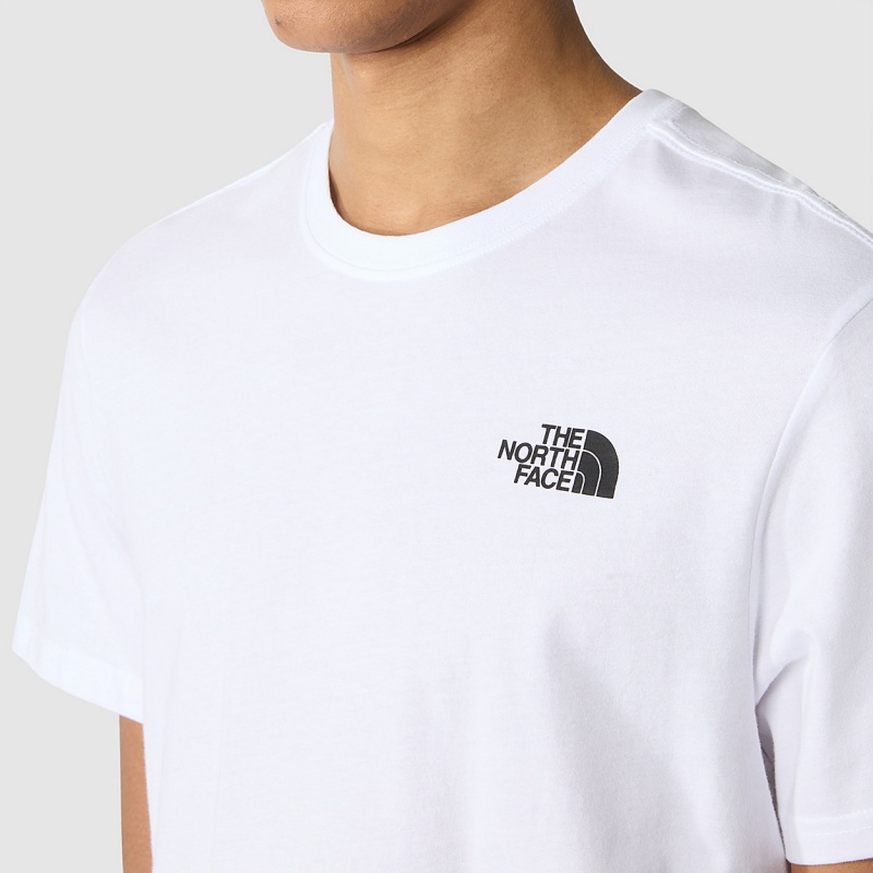 The North Face Redbox T-Shirt Tnf White - Summit Gold Irregular Geometry Print | QPMDWH-358