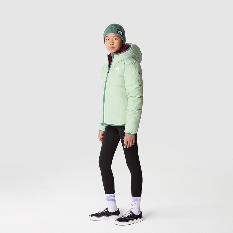 The North Face Reversible North Down Hooded Jacket Dark Sage | VLGQSB-214