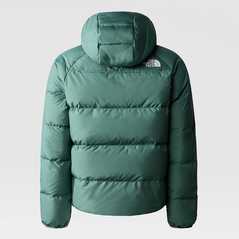 The North Face Reversible North Down Hooded Jacket Dark Sage | DQSMCI-076