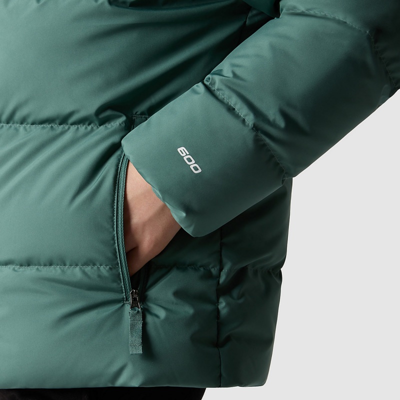 The North Face Reversible North Down Hooded Jacket Dark Sage | DQSMCI-076