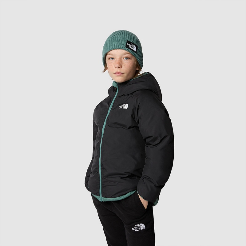 The North Face Reversible North Down Hooded Jacket Dark Sage | DQSMCI-076