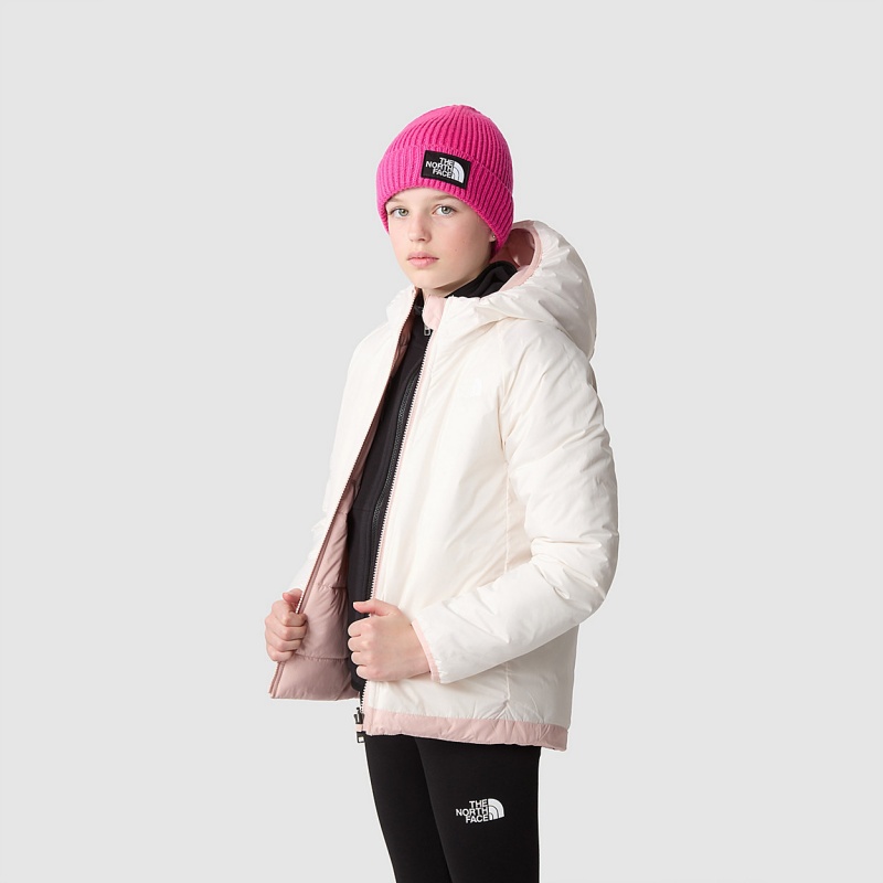 The North Face Reversible Perrito Jacket Pink Moss - Gardenia White | NSEVMG-758