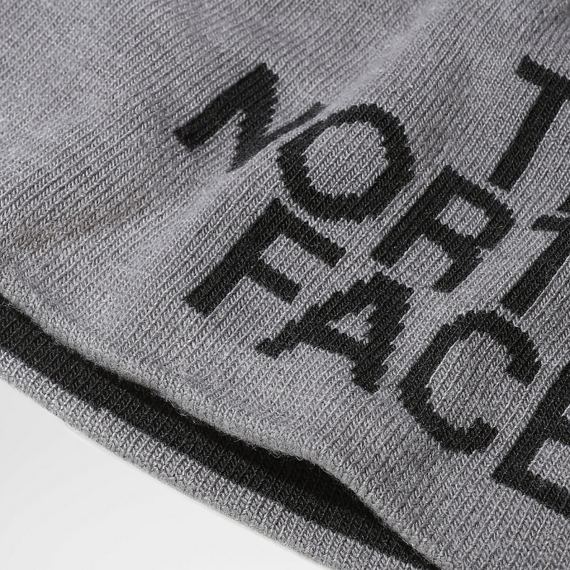 The North Face Reversible TNF Banner Beanie Tnf Medium Grey Heather - Tnf Black | IANKMP-743