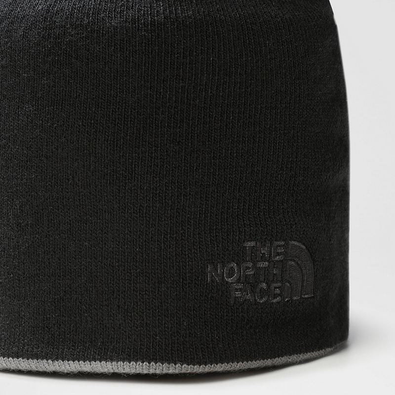 The North Face Reversible TNF Banner Beanie Tnf Medium Grey Heather - Tnf Black | IANKMP-743