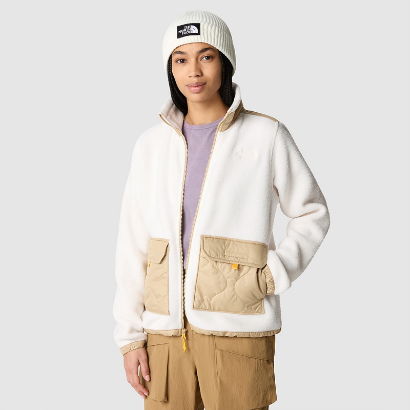 The North Face Royal Arch Full-Zip Fleece Jacket Gardenia White - Khaki Stone | PBWGAS-458