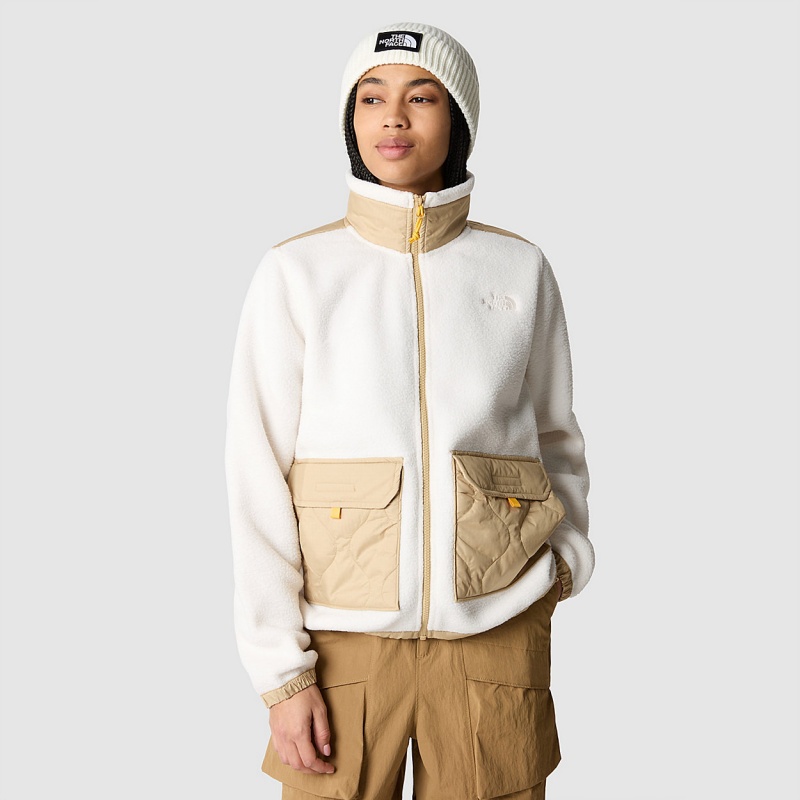 The North Face Royal Arch Full-Zip Fleece Jacket Gardenia White - Khaki Stone | PBWGAS-458