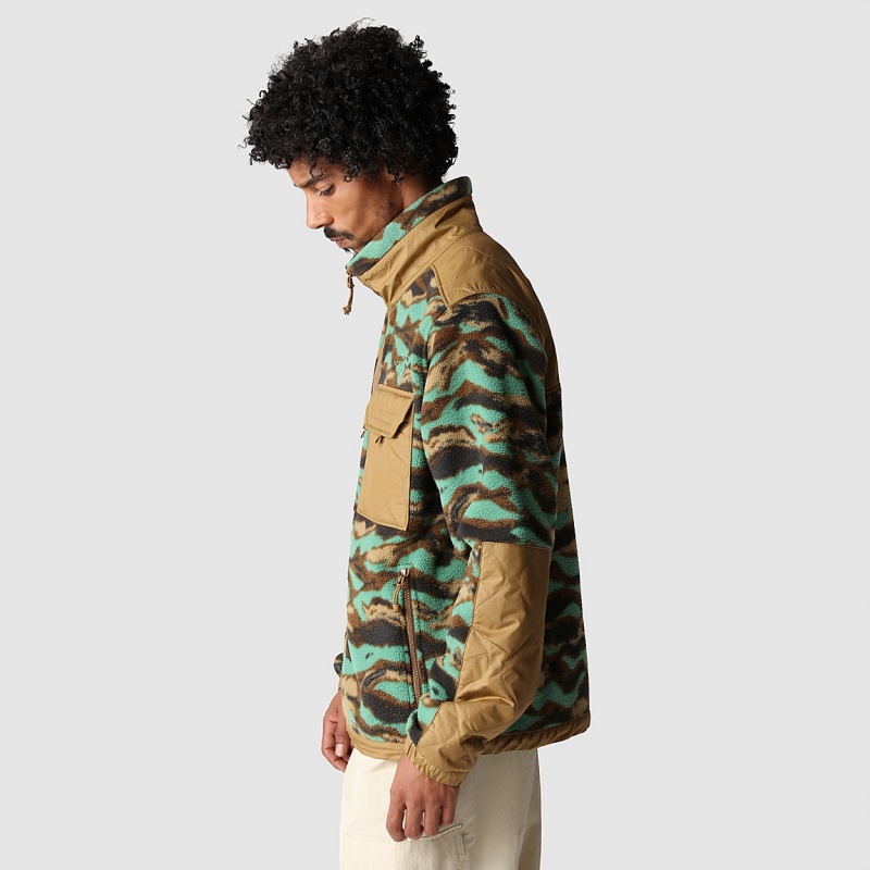 The North Face Royal Arch Full-Zip Fleece Jacket Deep Grass Green Painted Camo Print | TFAHVY-593