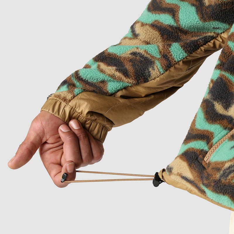 The North Face Royal Arch Full-Zip Fleece Jacket Deep Grass Green Painted Camo Print | TFAHVY-593