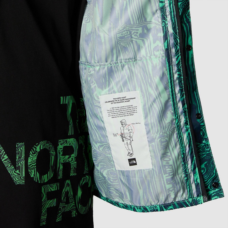 The North Face Seasonal Mountain Jacket Chlorophyll Green Digital Distortion Print - Tnf Black | VTPGDC-389