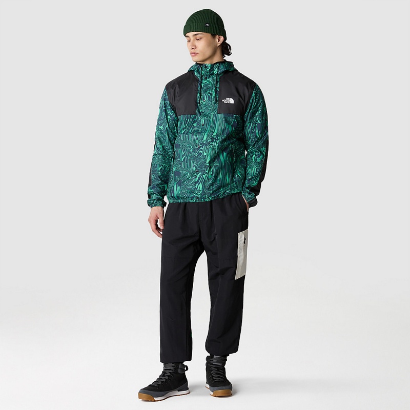 The North Face Seasonal Mountain Jacket Chlorophyll Green Digital Distortion Print - Tnf Black | VTPGDC-389