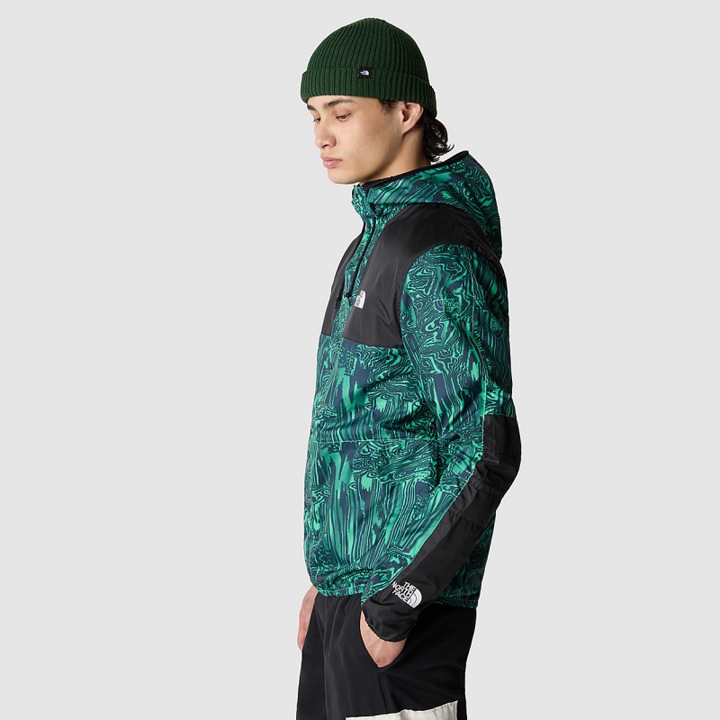 The North Face Seasonal Mountain Jacket Chlorophyll Green Digital Distortion Print - Tnf Black | VTPGDC-389