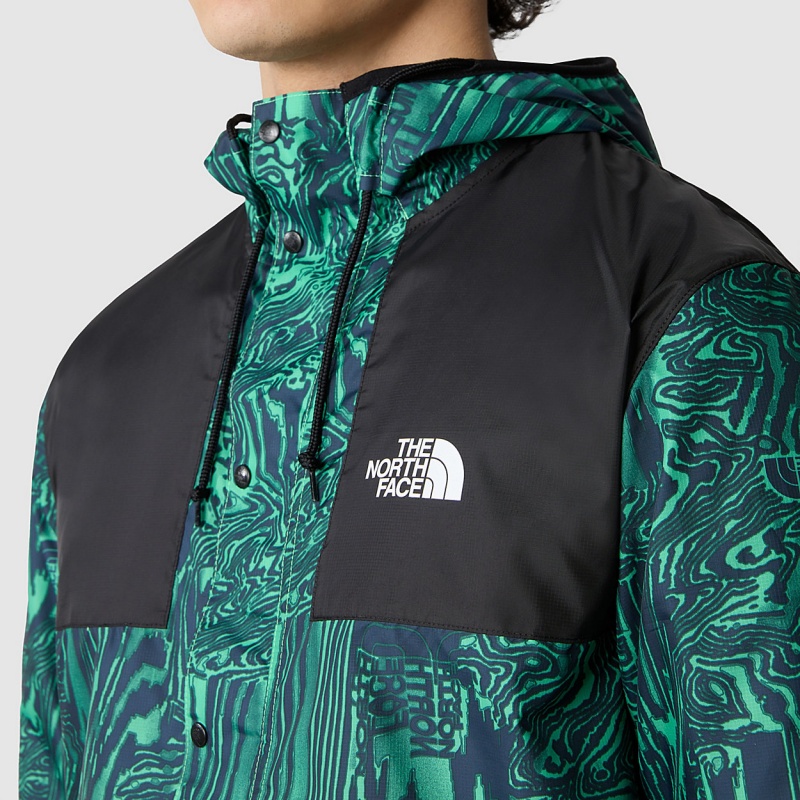 The North Face Seasonal Mountain Jacket Chlorophyll Green Digital Distortion Print - Tnf Black | VTPGDC-389