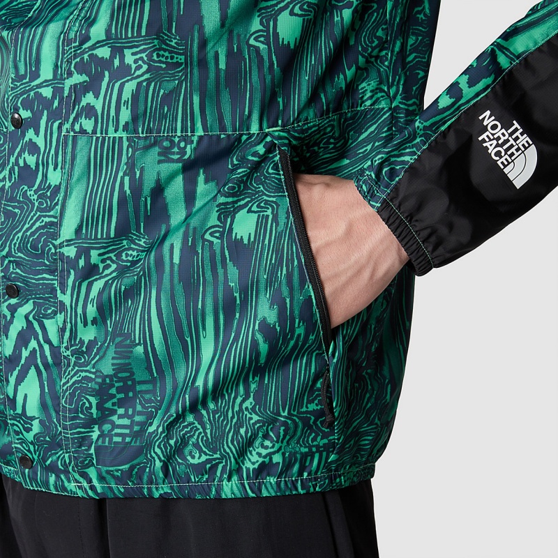 The North Face Seasonal Mountain Jacket Chlorophyll Green Digital Distortion Print - Tnf Black | VTPGDC-389