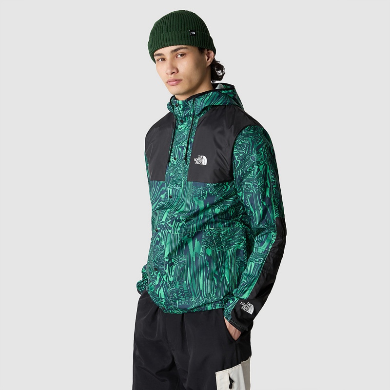 The North Face Seasonal Mountain Jacket Chlorophyll Green Digital Distortion Print - Tnf Black | VTPGDC-389