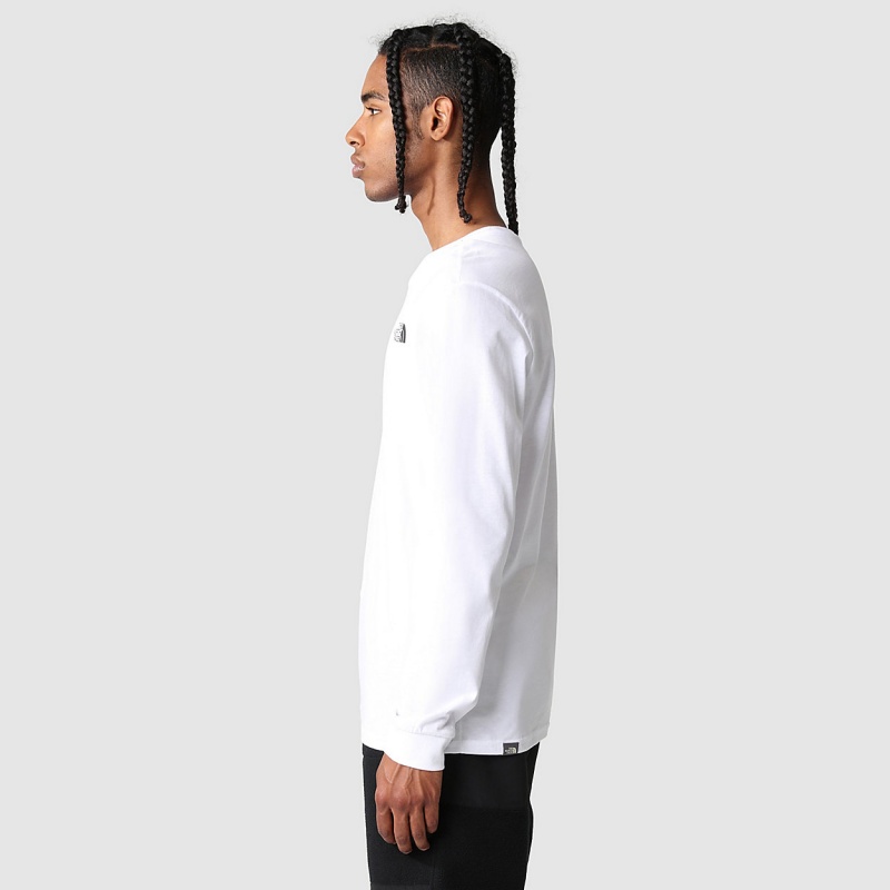 The North Face Simple Dome Long-Sleeve T-Shirt Tnf White | HIWCTM-023