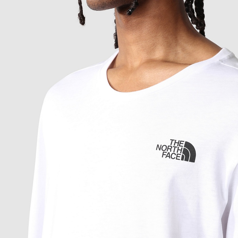 The North Face Simple Dome Long-Sleeve T-Shirt Tnf White | HIWCTM-023