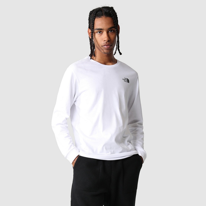 The North Face Simple Dome Long-Sleeve T-Shirt Tnf White | HIWCTM-023