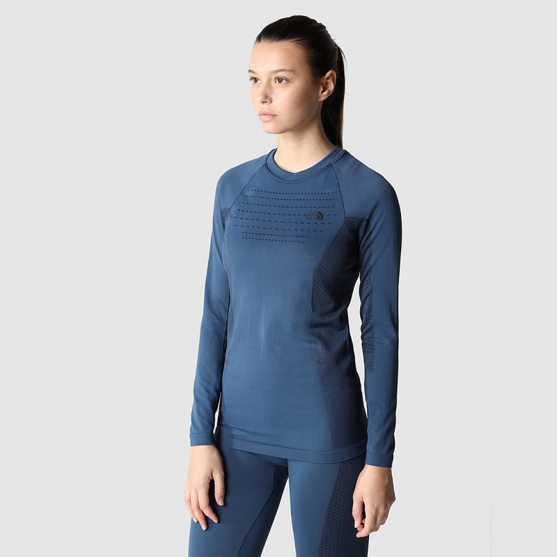 The North Face Sport Long-Sleeve Top Blue Wing Teal - Tnf Black | BXNUMG-576