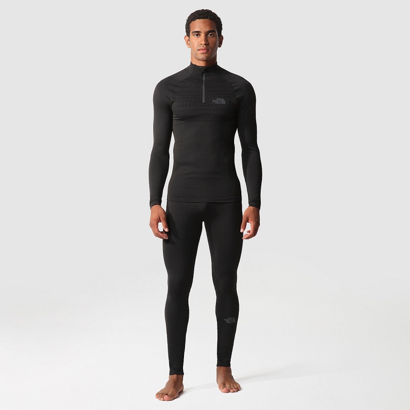 The North Face Sport Long-Sleeve Zip Top Tnf Black - Asphalt Grey | XGHYPF-549