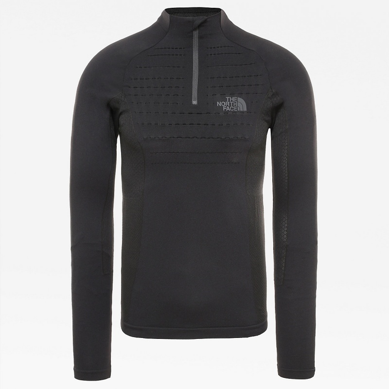 The North Face Sport Long-Sleeve Zip Top Tnf Black - Asphalt Grey | XGHYPF-549