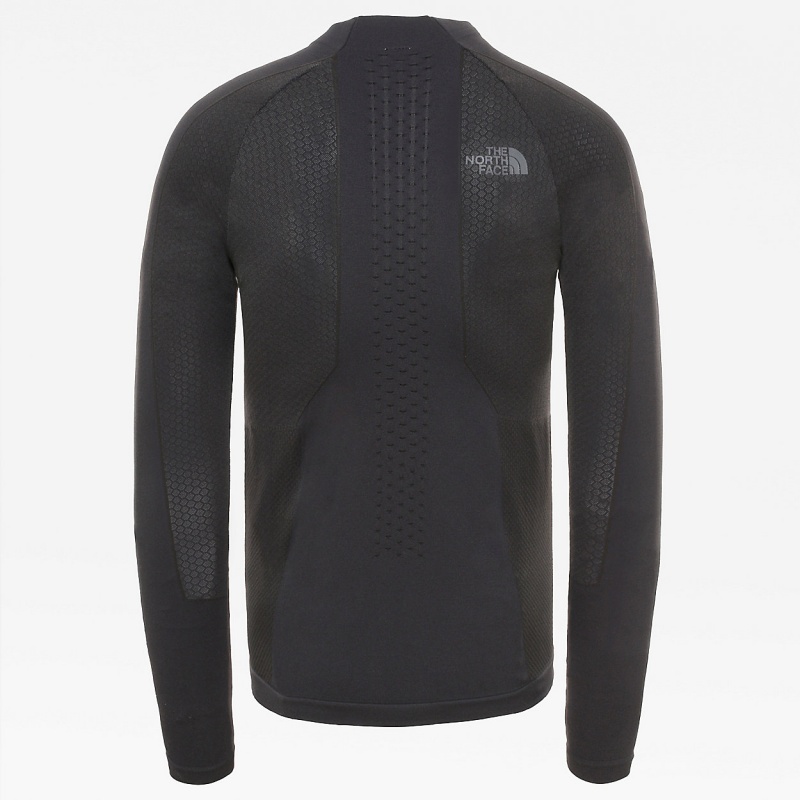 The North Face Sport Long-Sleeve Zip Top Tnf Black - Asphalt Grey | XGHYPF-549