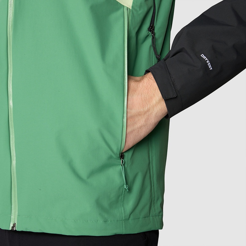 The North Face Stratos Hooded Jacket Deep Grass Green - Lime Cream - Asphalt Grey | ATLMFI-295