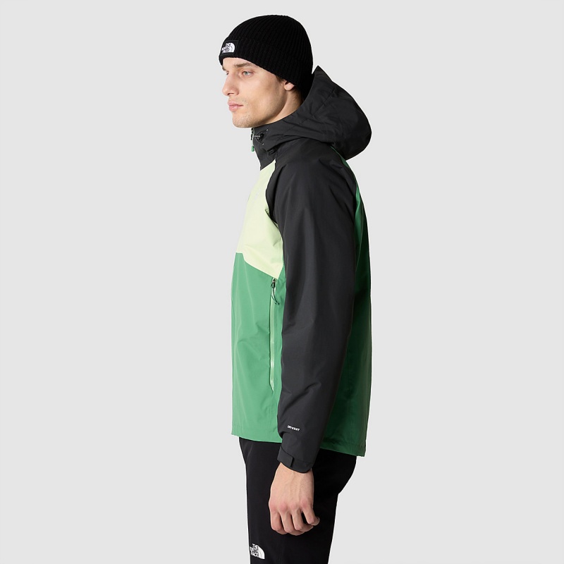 The North Face Stratos Hooded Jacket Deep Grass Green - Lime Cream - Asphalt Grey | ATLMFI-295