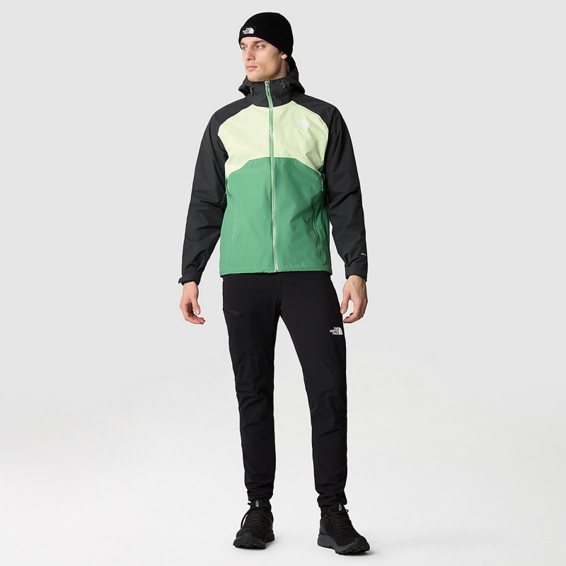 The North Face Stratos Hooded Jacket Deep Grass Green - Lime Cream - Asphalt Grey | ATLMFI-295