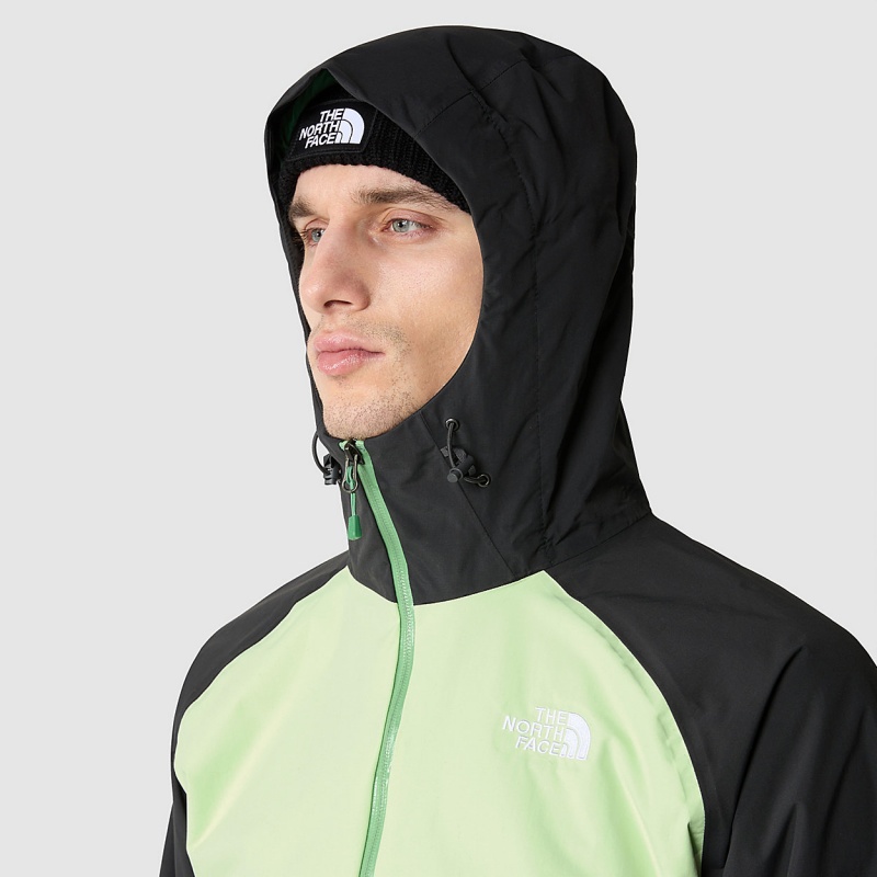 The North Face Stratos Hooded Jacket Deep Grass Green - Lime Cream - Asphalt Grey | ATLMFI-295