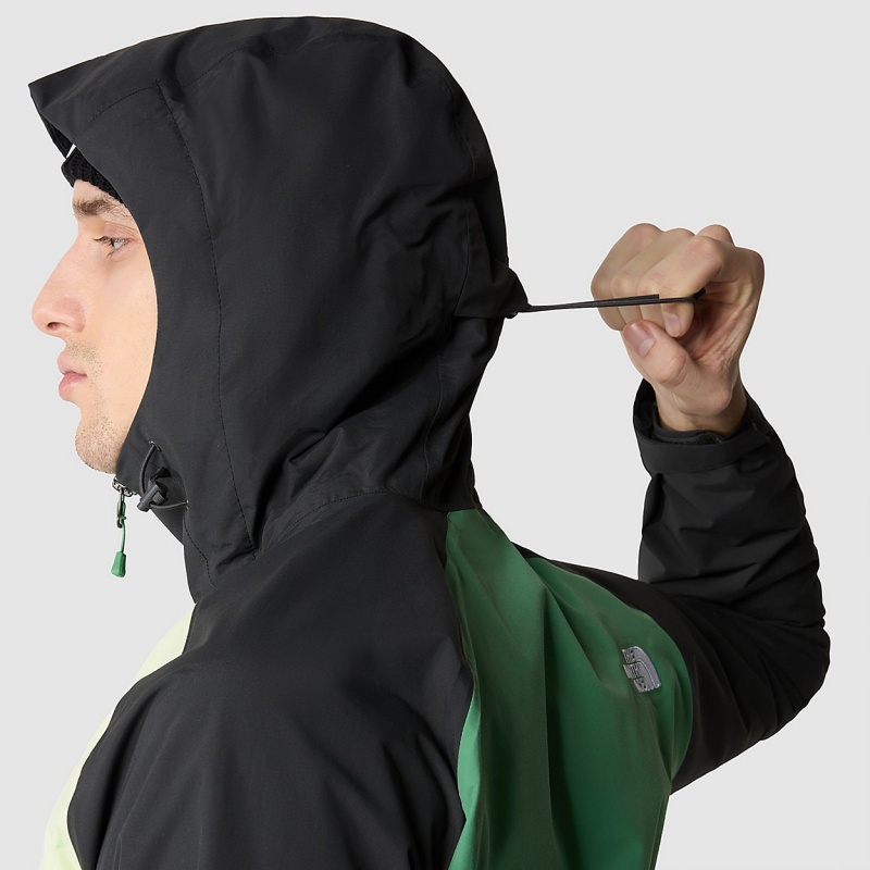 The North Face Stratos Hooded Jacket Deep Grass Green - Lime Cream - Asphalt Grey | ATLMFI-295