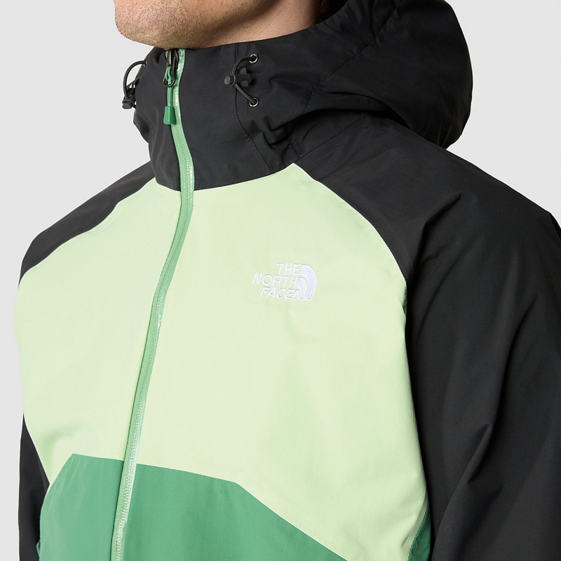 The North Face Stratos Hooded Jacket Deep Grass Green - Lime Cream - Asphalt Grey | ATLMFI-295