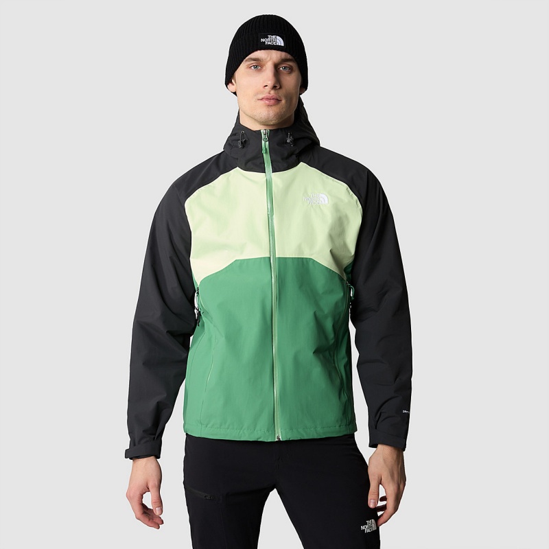 The North Face Stratos Hooded Jacket Deep Grass Green - Lime Cream - Asphalt Grey | ATLMFI-295