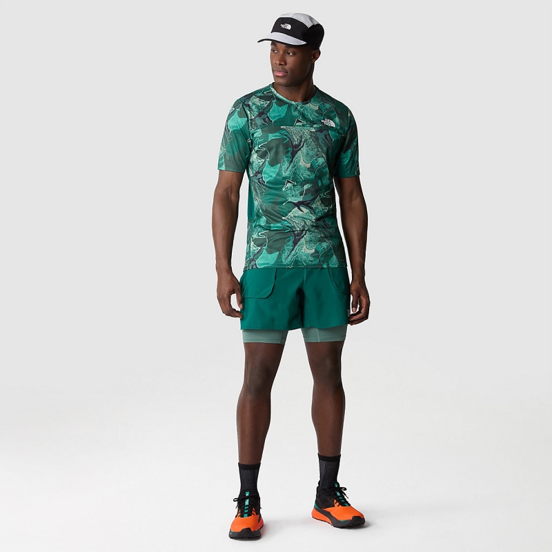 The North Face Sunriser T-Shirt Lichen Teal Camo Embroidery Print | FVWGSK-269