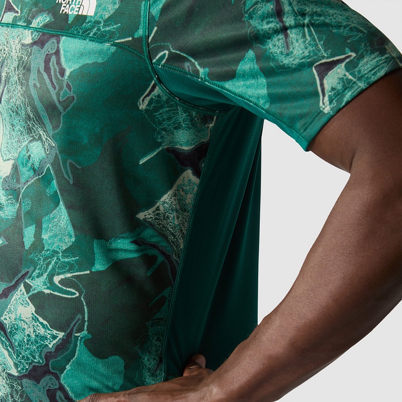 The North Face Sunriser T-Shirt Lichen Teal Camo Embroidery Print | FVWGSK-269