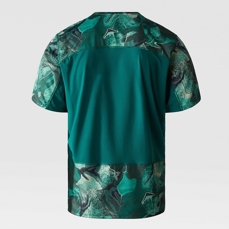 The North Face Sunriser T-Shirt Lichen Teal Camo Embroidery Print | FVWGSK-269