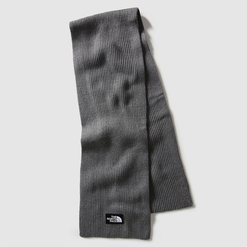 The North Face TNF Logo Box Scarf Tnf Medium Grey Heather | VZRDXP-352