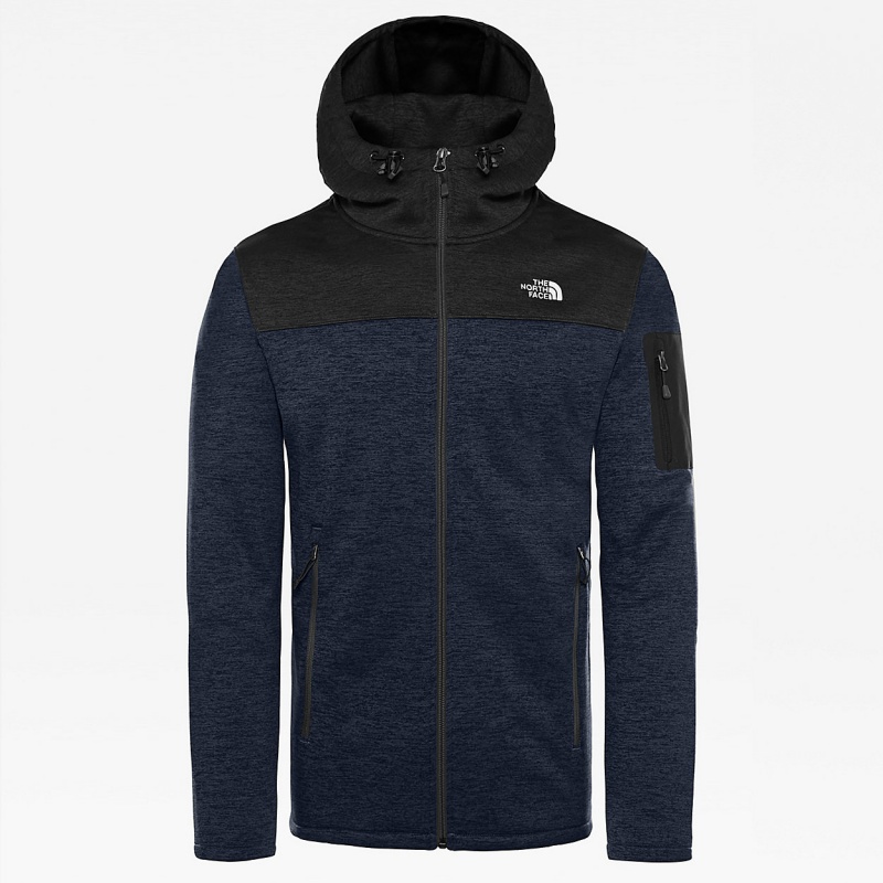 The North Face Tech Emilio Hooded Fleece Summit Navy Dark Heather/Tnf Black Heather | DEIHQG-836