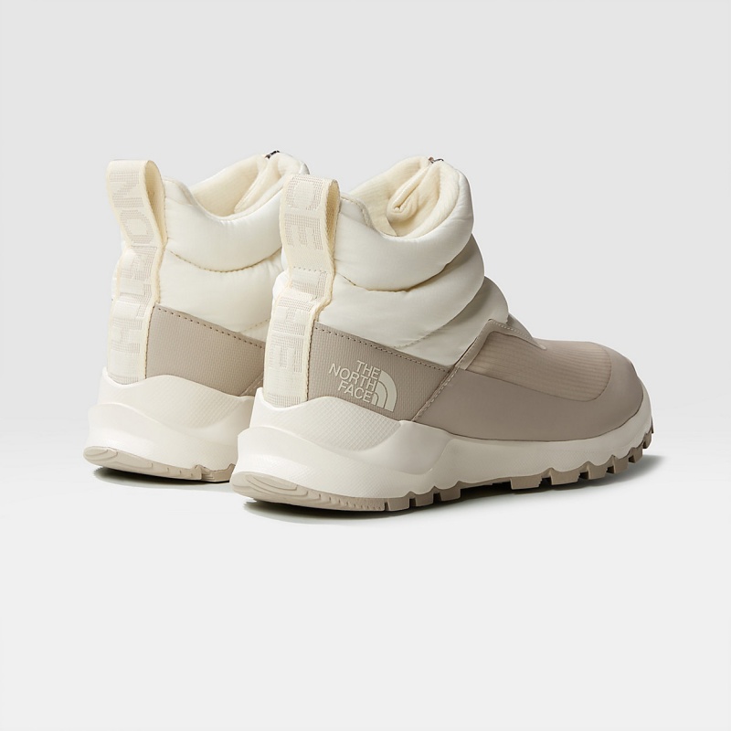 The North Face ThermoBall™ Progressive II Waterproof Zip-Up Winter Boots Gardenia White/Silver Grey | ESURJI-761