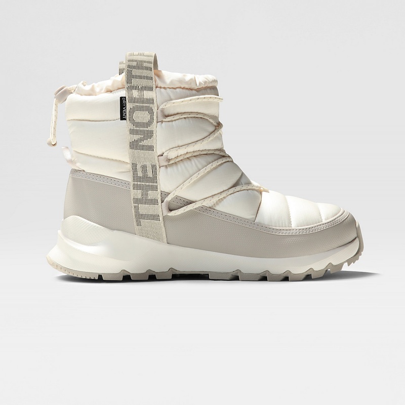 The North Face ThermoBall™ Waterproof Lace Up Winter Boots Gardenia White/Silver Grey | MGXYOR-451