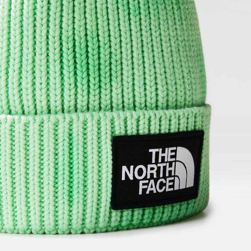 The North Face Tie Dye Logo Box Beanie Chlorophyll Green | APMCKH-047