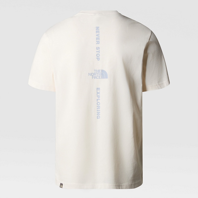 The North Face Vertical Line T-Shirt Gardenia White - Dusty Periwinkle | DTSMUQ-160