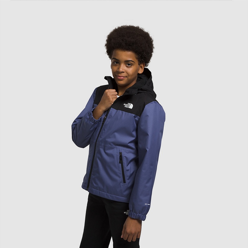 The North Face Warm Storm Rain Jacket Cave Blue | MYNFJG-492